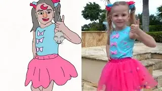 Nastya and dad funny stories about toys funny drawing meme catun videos 