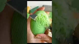 Carving very dry strips on the green soap! #soapstrips #satisfying