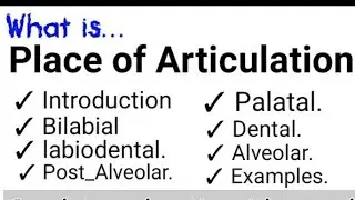 Place of Articulation #Placeofarticulation #post_Alveolar_sounds #palatal # #place_of_articultion