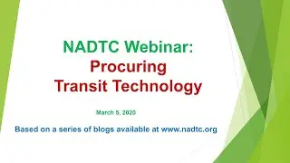 Procuring Transit Technology Webinar
