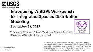 WISDM: Workbench for Integrated Species Distribution Modeling | Catherine Jarnevich (USGS)