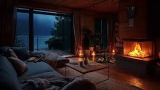 Heavy Rain & Distant Thunder Outside &mdash; A Cozy Cabin to Sleep With for 3 Hours 🌧️🔥