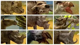 ALL SAVANNAH CENOZOICS FEEDING ANIMATIONS (JURASSIC WORLD)