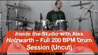 Alex Holzwarth | Full Drum Tracking Session | 200 BPM | Raw Studio Footage