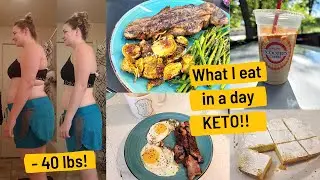What I eat in a day to lose 40 pounds // My keto journey vlog // Testing Joe Duff Keto Lemon Bars!