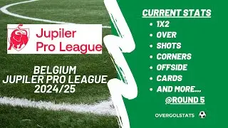 Belgium | Jupiler Pro League Stats | Current Stats after Round 5 2024/25 | OverGolStats