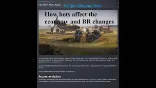 War Thunder - Fair Play May 2023 - In depth Analysis : How bots destroy the economy!