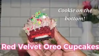 Surprising flavor combo Transforms these Red Velvet Cupcakes! #creativebaking #oreodesserts #cupcake