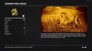 Red Dead Online - Iguga Cougar (Legendary Animal) + Fast Money Guide