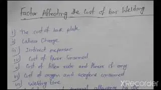 Factor affecting the cost of gas welding