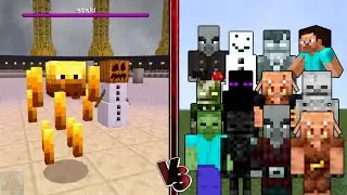 BLAZE + SNOW GOLEM vs ALL MOBS (Minecraft Bedrock Mob Battle)