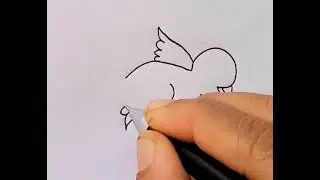 How to draw a yellow bird drawing
