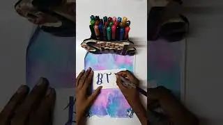This One's For BTS...💜🍇 Who's next?? #brushpen #calligraphy #art #viral #trending #shorts #bts
