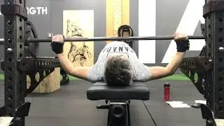 Day 4, Apr 5, feet up bench BSS,  115# 1 rep @8 DIF