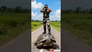 Army soldier saves woman trapped by giant snake 😭 #ai #army #save #bus