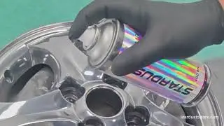 peinture d'une jante avec Neochrome en aerosol