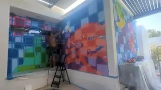 Danyol Le&oacute;n painting a mural start to finish - On Top Of Old Fujisan