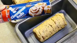 If you bake Pillsbury Cinnamon Rolls in a bread pan..