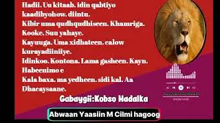 GABaygii kobso Hadalka oo jawaab u ah gabay usootiriyey abwaan cali cawil uutiriyey abwaan yaasiin 