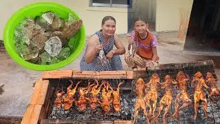 Mom Cooking skills | grilled frog recipe so Yummy | Rural Cooking Life