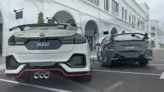 Honda city type r fully modified white VS Honda civic fc type r fully modified black 🇲🇾