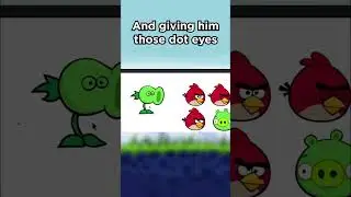 Putting Peashooter into Angry Birds #digitalart #art #style #styleswap #animator #pvz #angrybirds