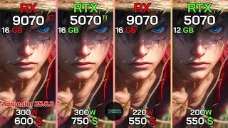 RX 9070 XT (Adrenalin 25.6.3) vs RTX 5070 Ti vs RX 9070 vs RTX 5070 | Tested in 15 Games
