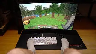 Literally beating Minecraft, with my Feet...