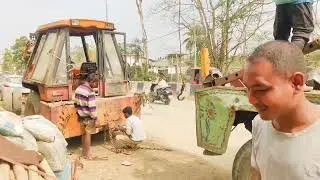 Hydra towing by Recovery crane | 🤪🤪🤪 #crane #hydra #tractor #jcb