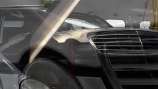 PDR on nose of hood by Wichita dent company