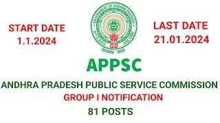 #group1 notification Andhra Pradesh Public Service Comission 81 posts.