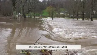 Montée des eaux l Floods l à Oloron Sainte Marie le 10 décembre 2021