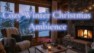 Cozy Winter Christmas Ambience ❄️🎄 | Snowfall, Warm Lights, Relaxing Holiday Vibes (3 Hours)