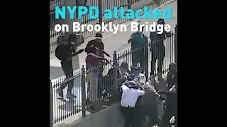 See NYPD clash with protesters on Brooklyn Bridge