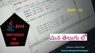 P13 - METHODS IN JAVA | Core ava | Java Programming |