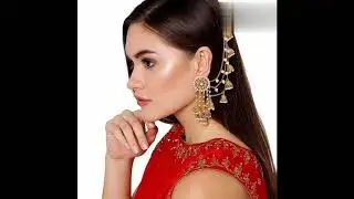Latest earring design. Super Earrings with chain for Indian wear