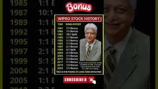 WIPRO STOCK HISTORY #bonus #split #technology  #stockmarket #nse #bse #nifty50 #nifty @tatatrading07