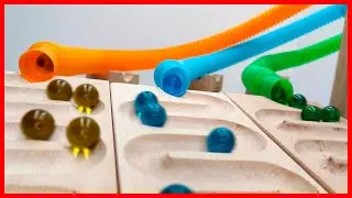 Soothing Marble Run - HABA & Cuboro Wave Slope Mania - ASMR Experience!