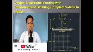 Design of Trapezoidal Footing with Complete Reinforcement Detailing Full Videos in Nepali.