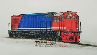 Kereta Api CC 205, Menggambar Lokomotif,Kereta Api Indonesia,by Heru