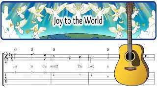 Joy to the World - Easy Christmas Guitar Sheet Music with TAB, Chords & Lyrics