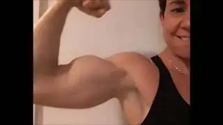 Mature Woman Flexing Biceps