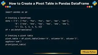 How to Create a Pivot Table in Pandas DataFrame