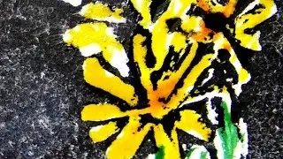 Malen in der Dusche (Aussprengtechnik) - Painting with the Shower Head - Ikebana Miniature