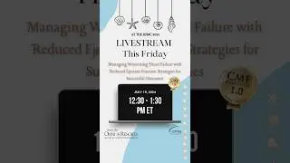 LIVESTREAM HERE this Friday from 12:30-1:30 PM ET! CME during the 2024 HFMC. #cme #meded #hfmc #hf