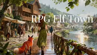 Fantasy Background Music for Study & Relax | Rainy Elf Village Ambience (1 Hour)
