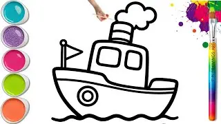 Простой урок рисования корабля 🛥 🌊 Рисование и раскрашивание: пошаговое руководство