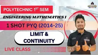 1 Shot PYQ | Mathematics | Limit & Continuity | 1st Semester | Polytechnic Studies | RK Sir