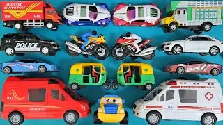 Big Size Toy Cars for Kids | Post Truck, Ambulance, Police Car, Sports Car & Bike 🚗