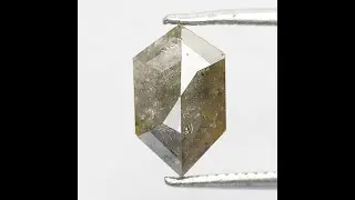 2.08 CT Geometric Grey Green Diamond: Rustic Salt and Pepper Loose Diamond
